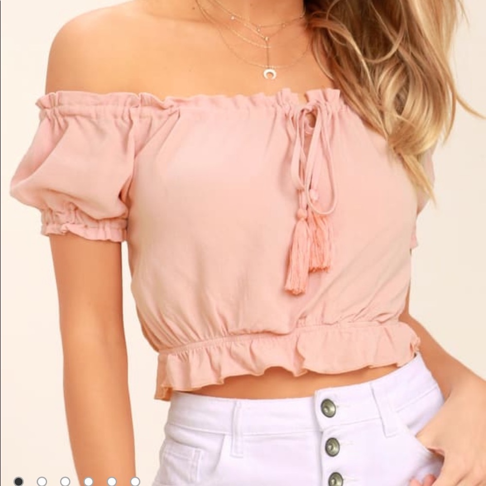 Lulu’s Plant a Garden Off-the-Shoulder Crop Top